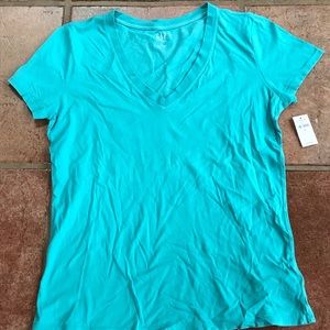 NWT Gap turquoise v-neck tee